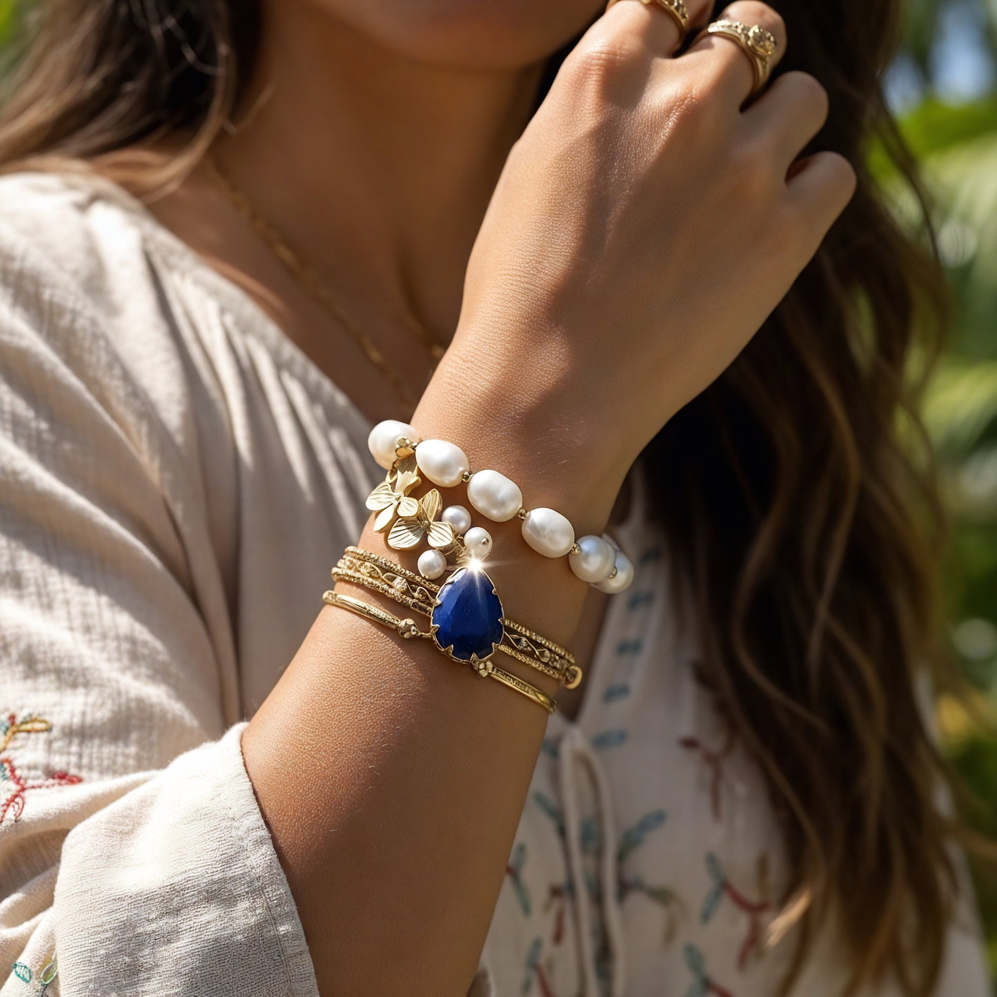 Lapis Lazuli Pearl Harmony Bracelet