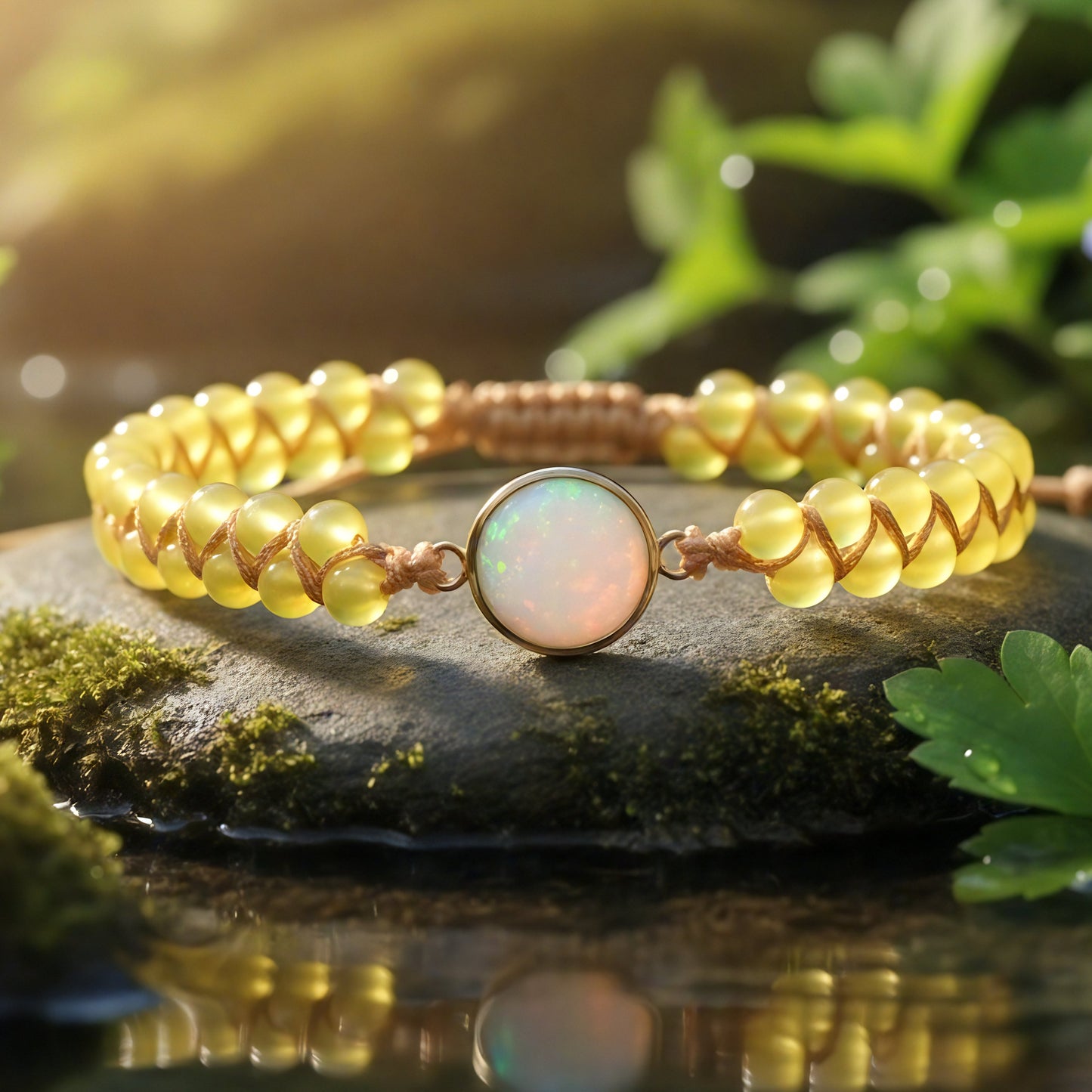 Celestial Harmony Opal Bead Bracelet