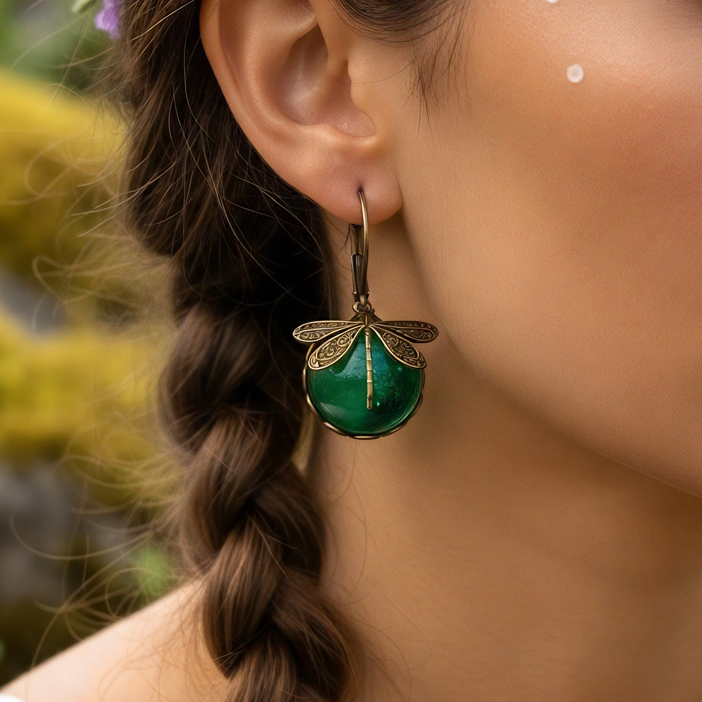 Bohemian Dragonfly Charm Earrings