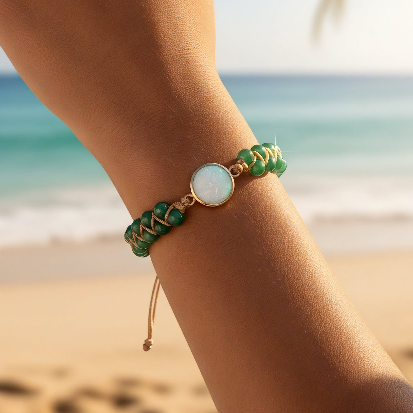 Celestial Harmony Opal Bead Bracelet