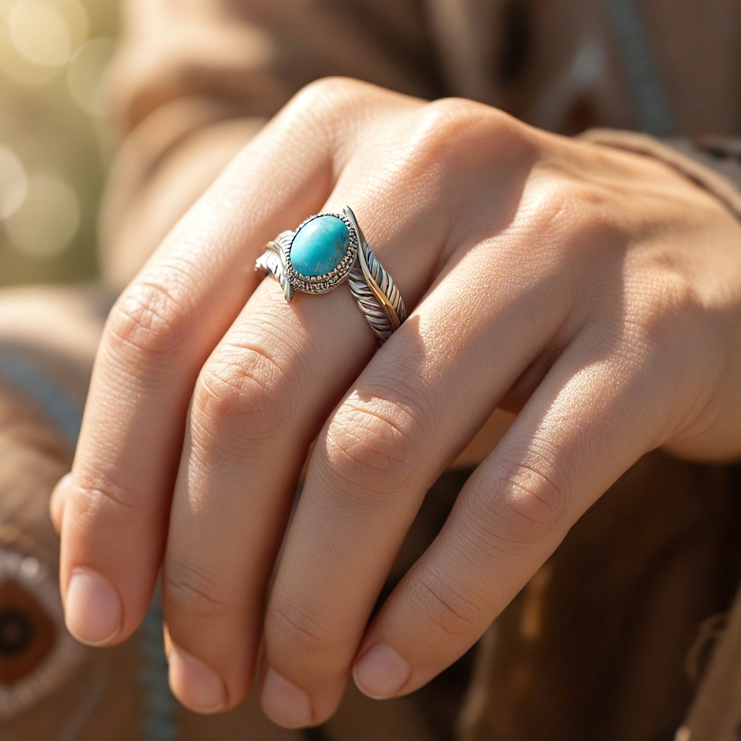 Turquoise Feather Dreams Ring