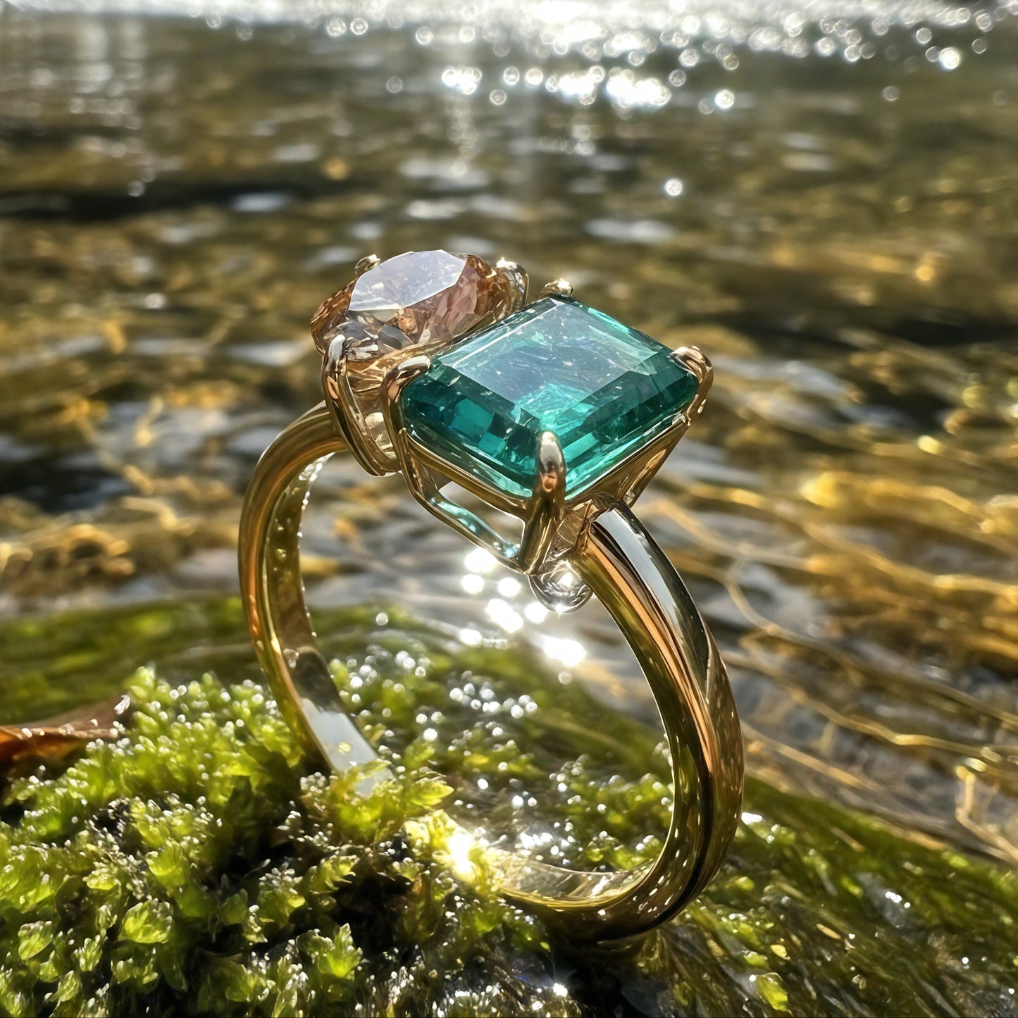 Aurora Twin Stone Ring