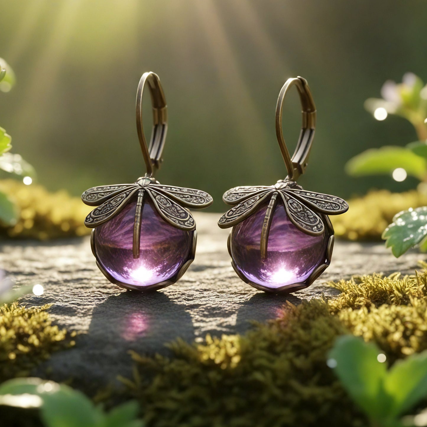 Bohemian Dragonfly Charm Earrings