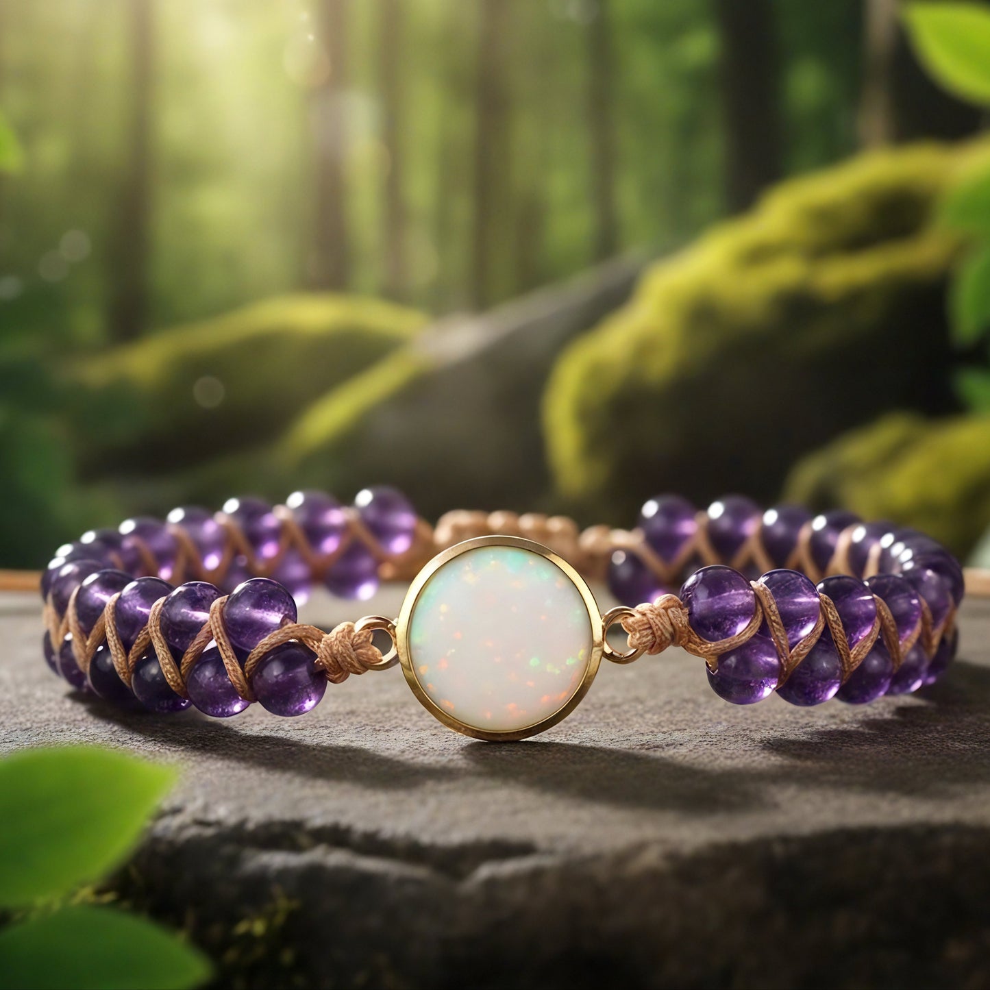 Celestial Harmony Opal Bead Bracelet