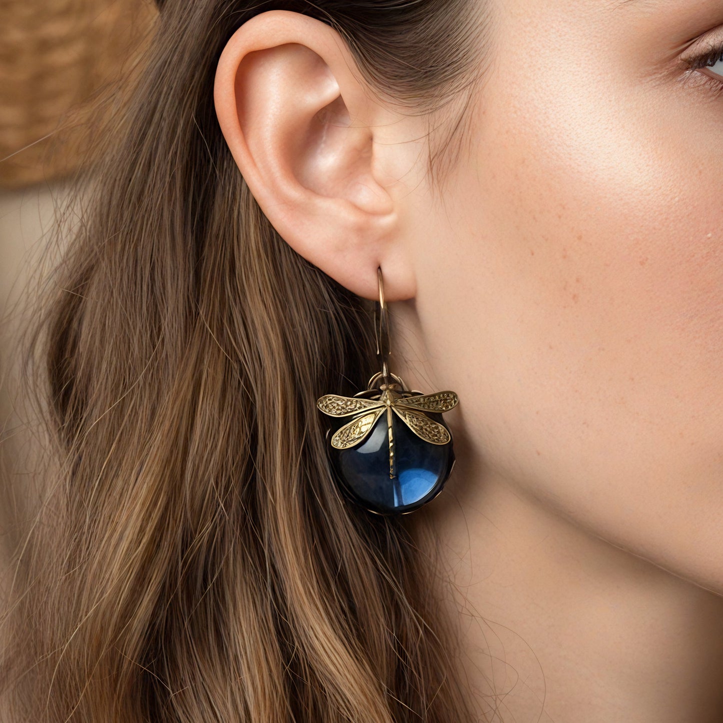 Bohemian Dragonfly Charm Earrings