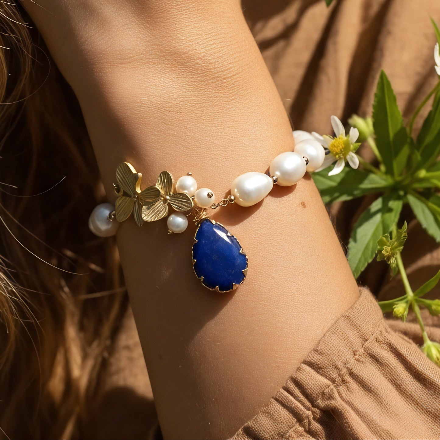Lapis Lazuli Pearl Harmony Bracelet