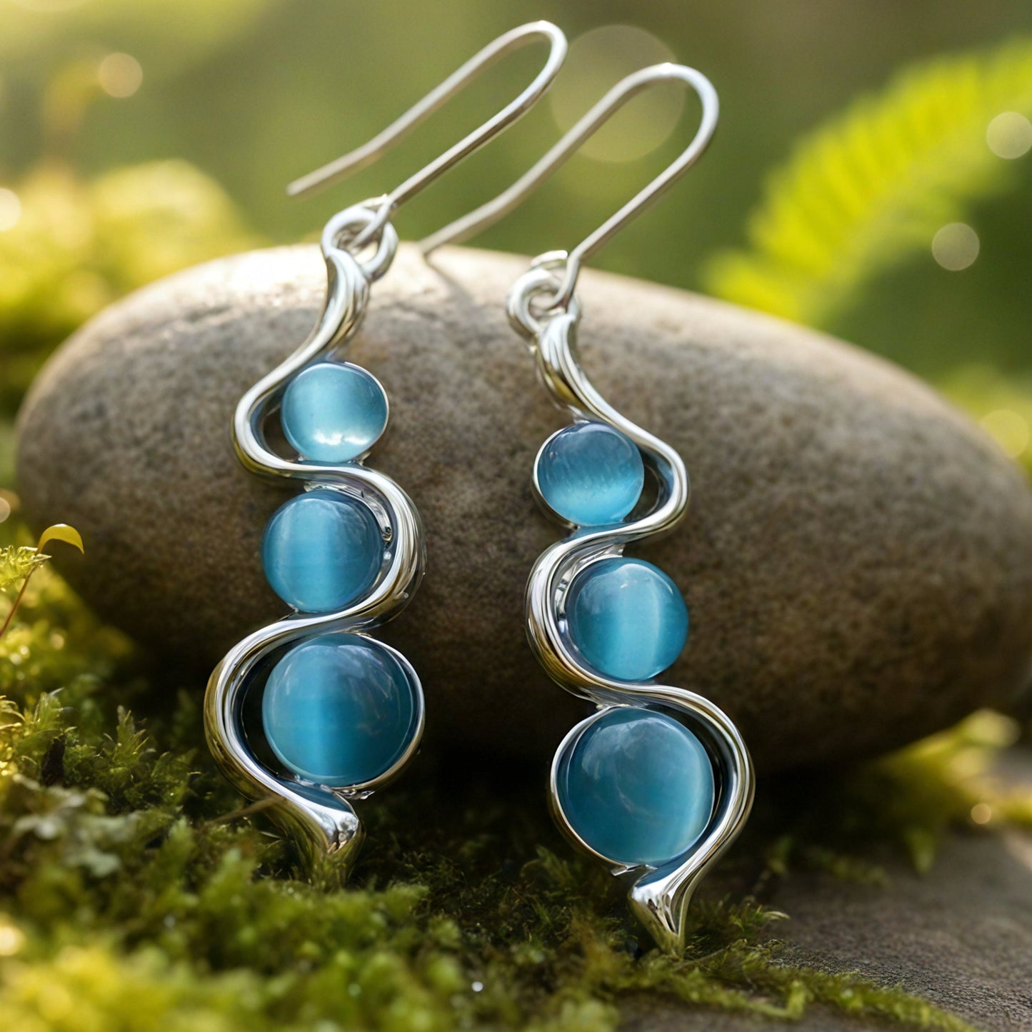 Boho Wave Cat’s Eye Earrings