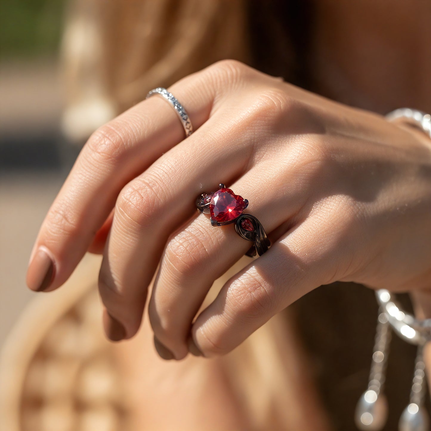 Midnight Ruby Desire Ring