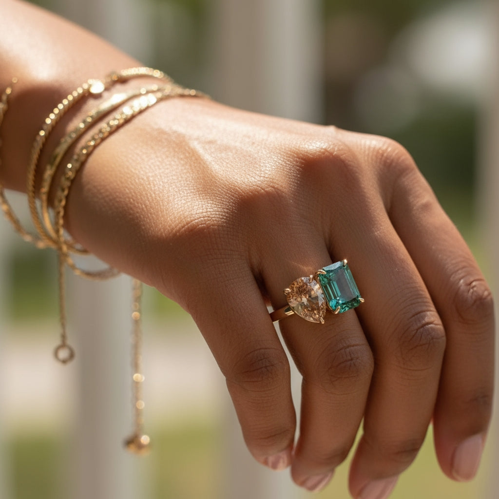 Aurora Twin Stone Ring