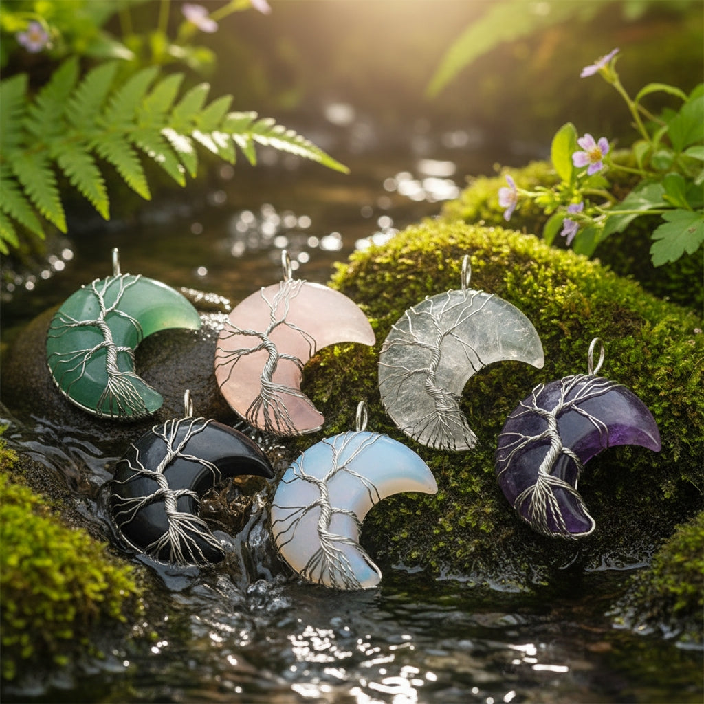 Lunar Serenity Tree of Life Pendant
