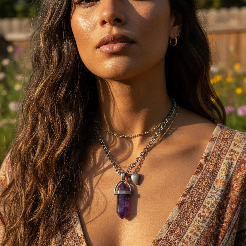 Twin Souls Magnetic Crystal Pendant Set
