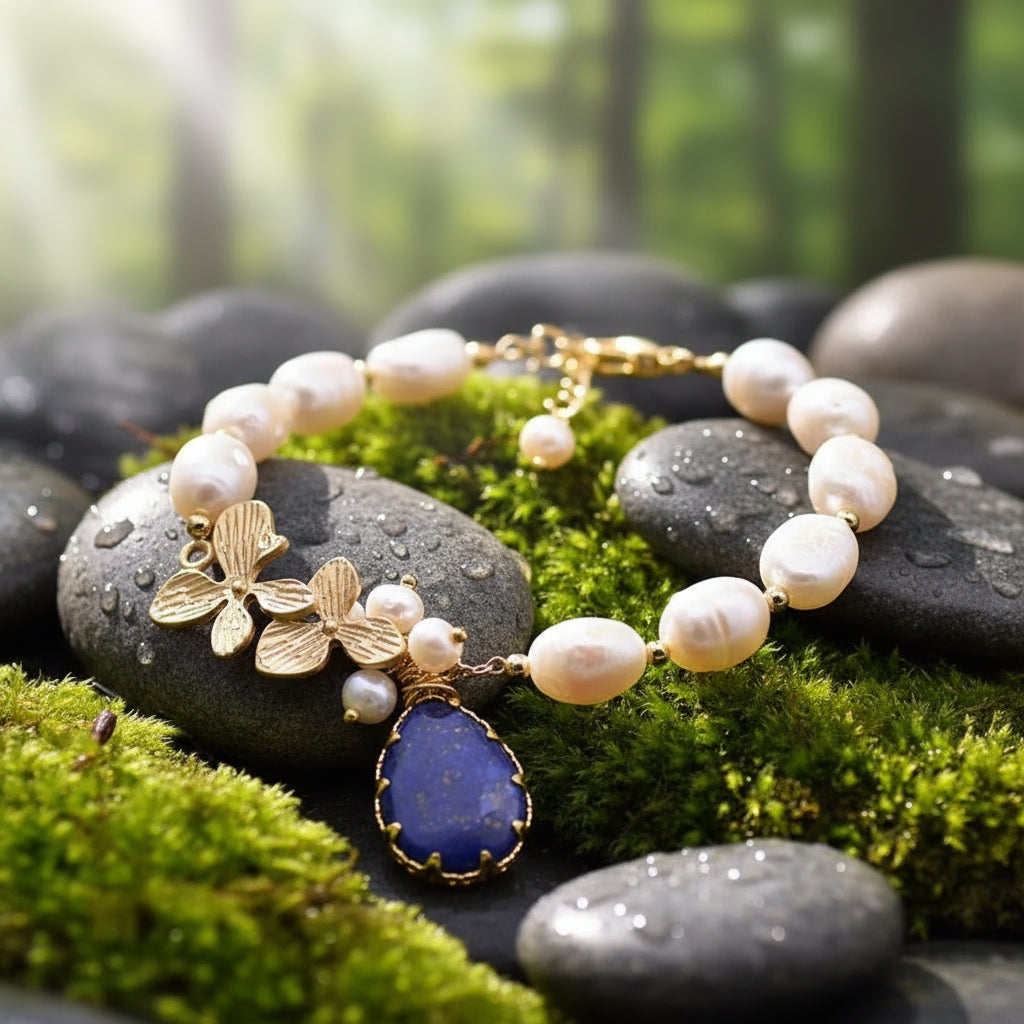 Lapis Lazuli Pearl Harmony Bracelet