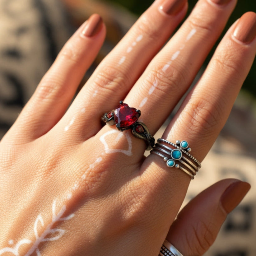 Midnight Ruby Desire Ring