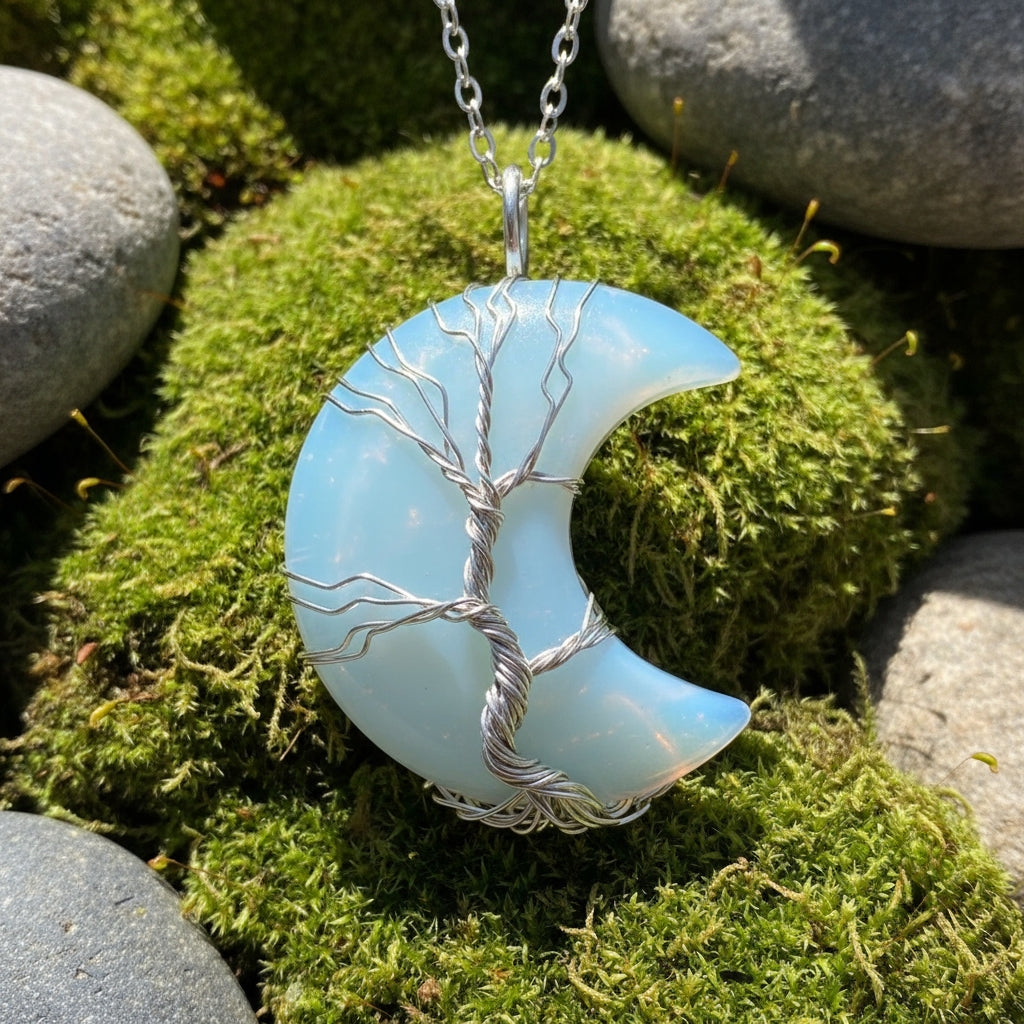 Lunar Serenity Tree of Life Pendant