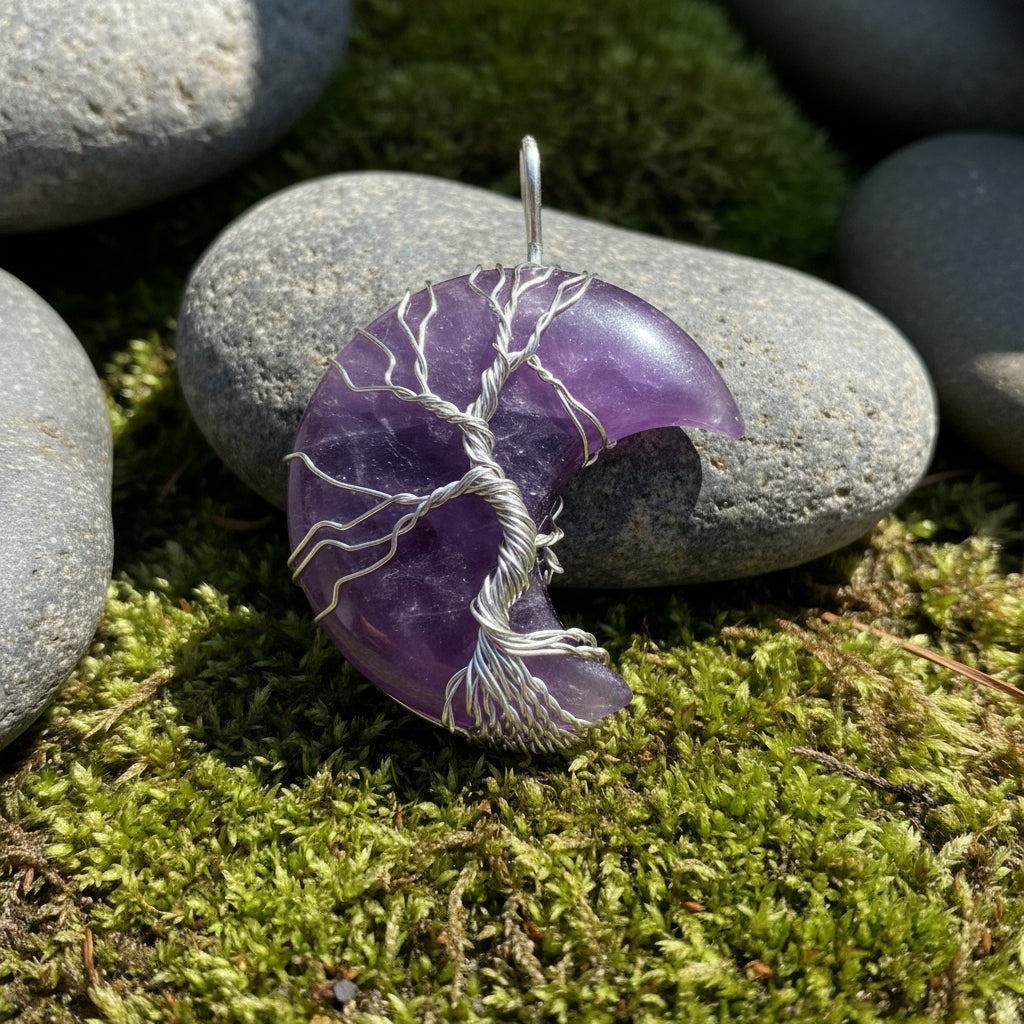 Lunar Serenity Tree of Life Pendant