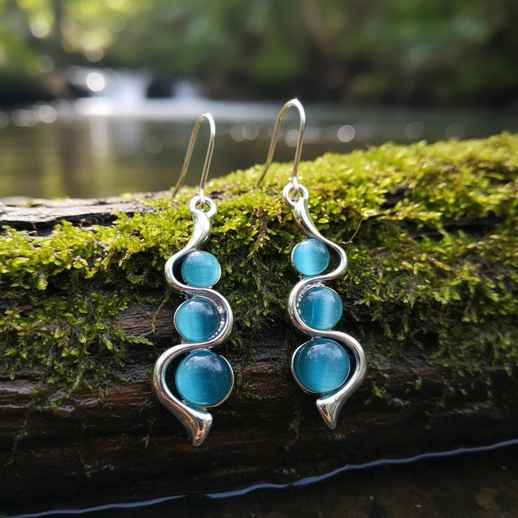 Boho Wave Cat’s Eye Earrings
