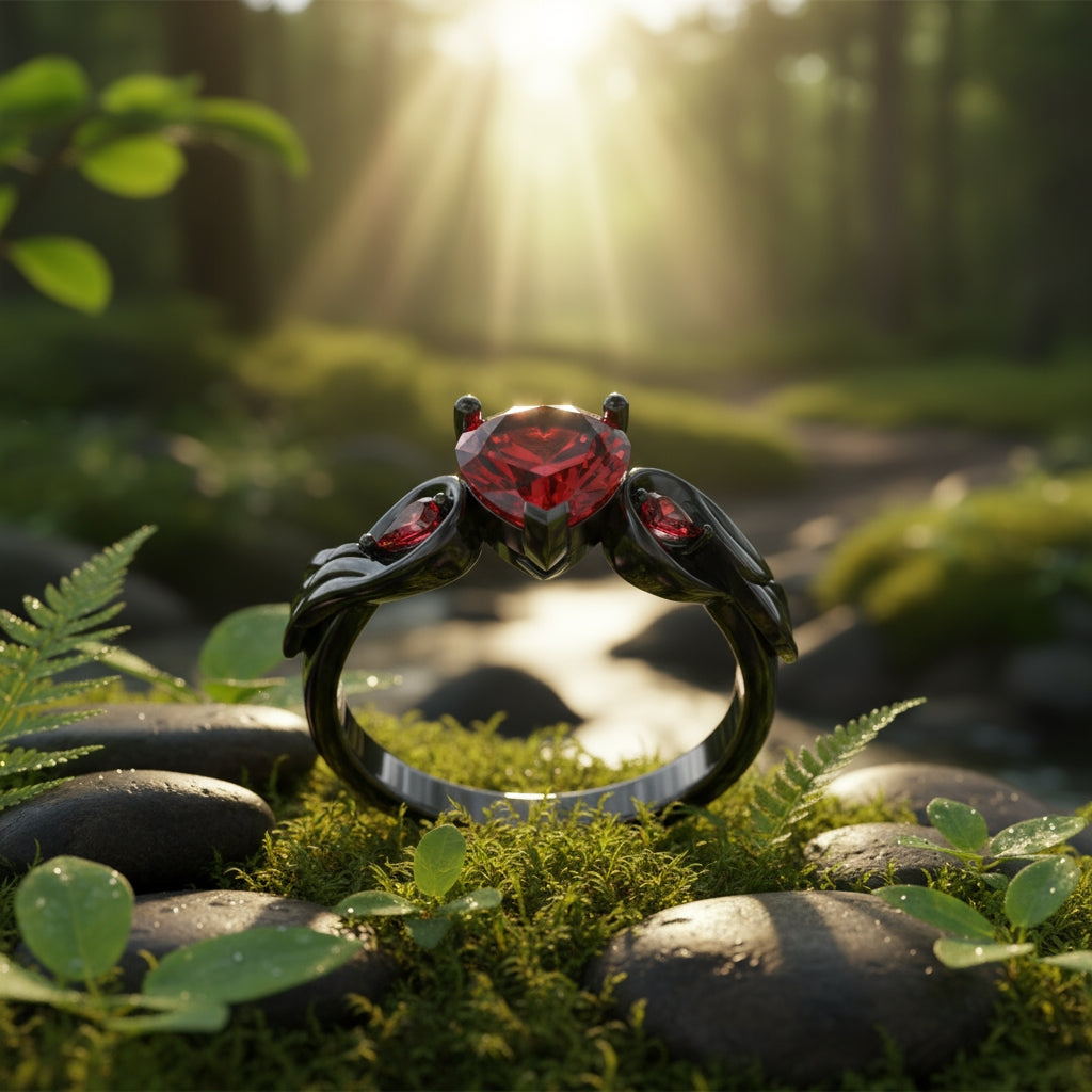 Midnight Ruby Desire Ring