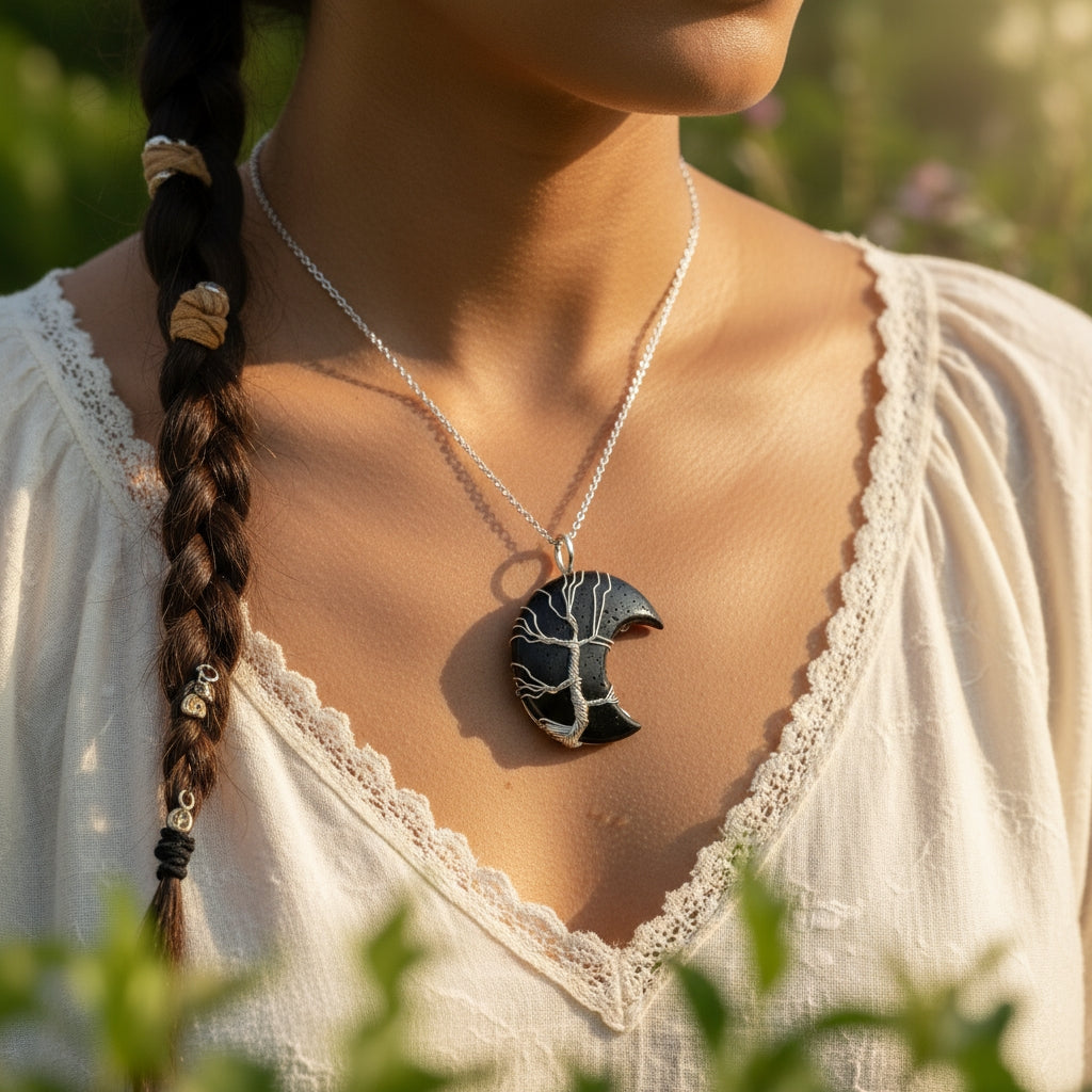 Lunar Serenity Tree of Life Pendant