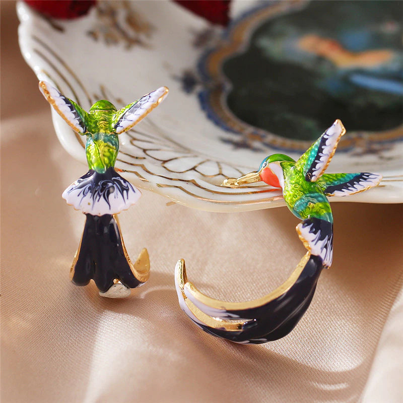 3D Hummingbird Earrings