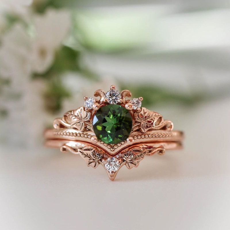 Enchanting Royal Rose Ring Set