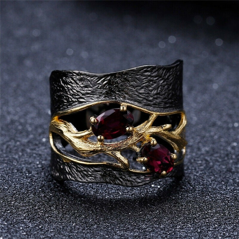 Midnight Rhodolite Garnet Ring