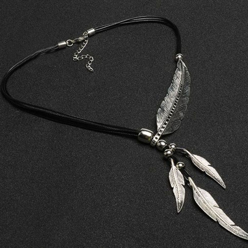 Enchanting Leaf and Feather Necklace