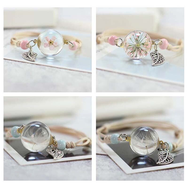 Dandelion Dreams Glass Ball Bracelet