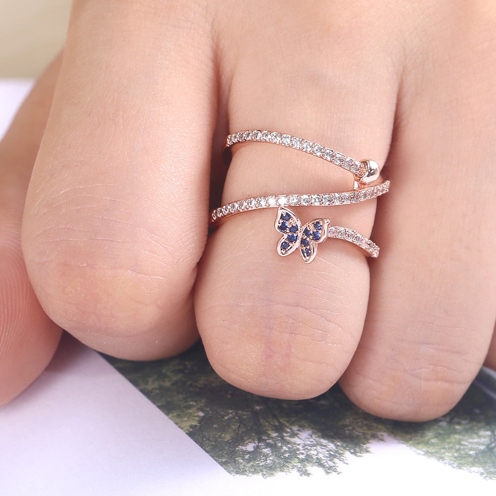 Rose Gold Butterfly Ring