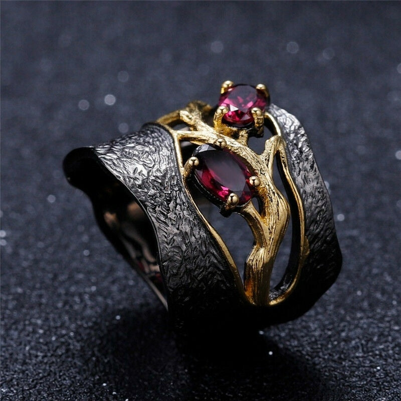 Midnight Rhodolite Garnet Ring