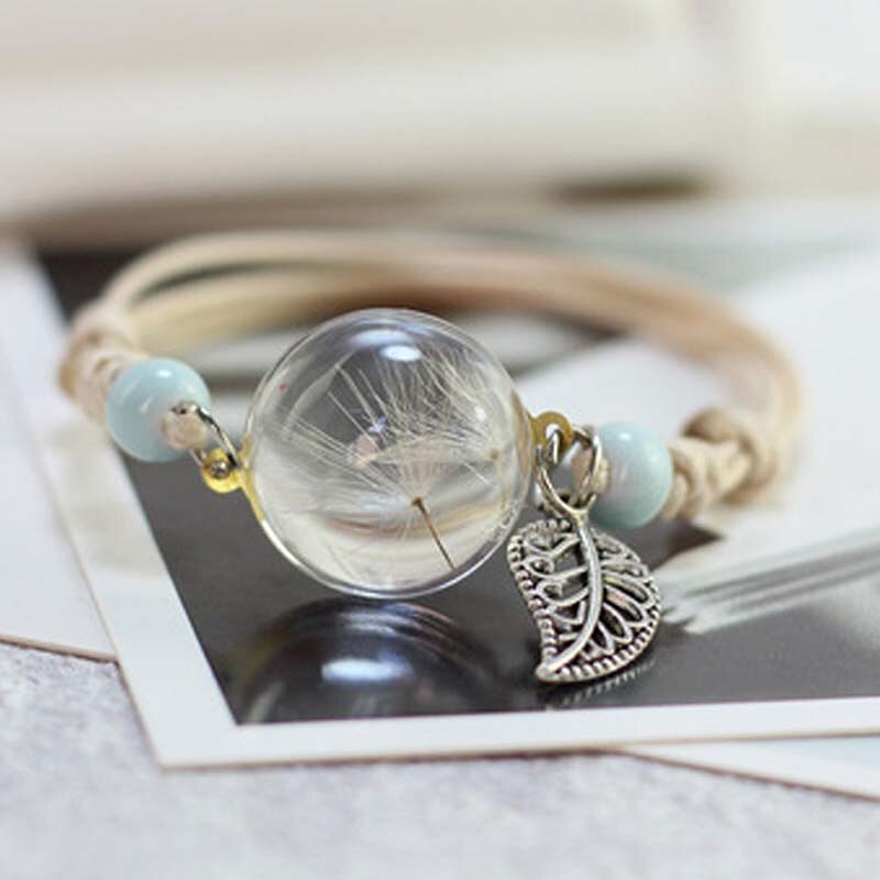 Dandelion Dreams Glass Ball Bracelet