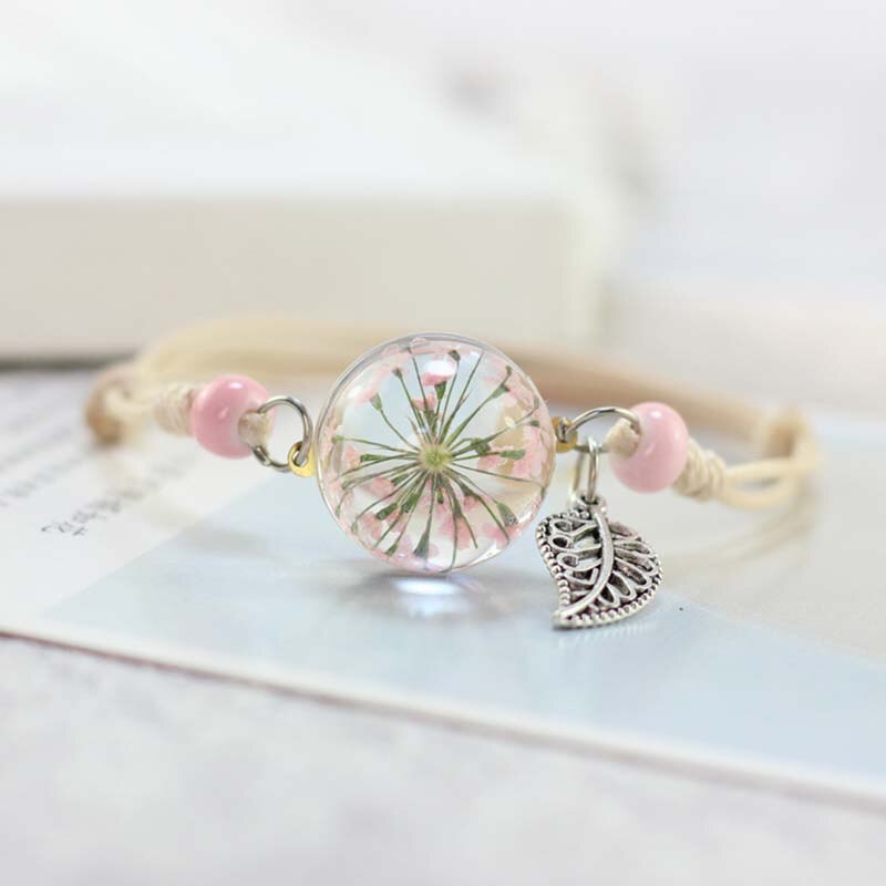 Dandelion Dreams Glass Ball Bracelet