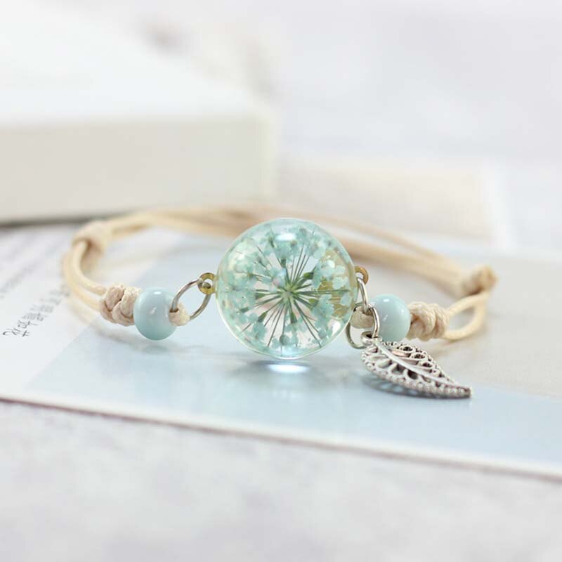 Dandelion Dreams Glass Ball Bracelet