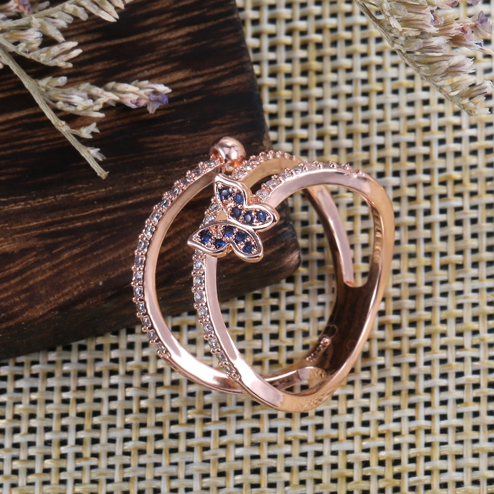 Rose Gold Butterfly Ring