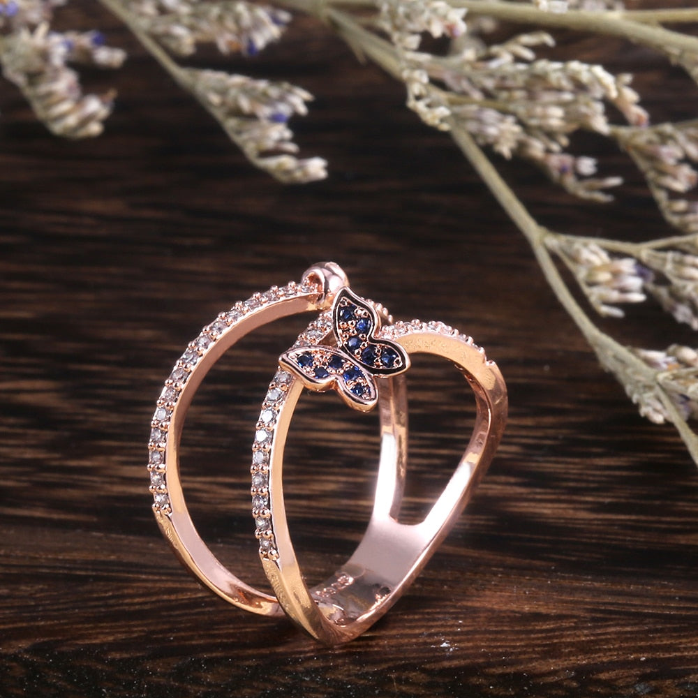 Rose Gold Butterfly Ring