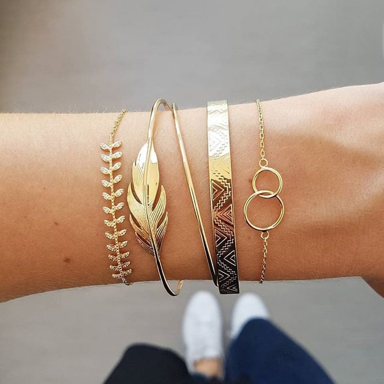 4-Piece Boho Tassel Treasure Bracelet Set