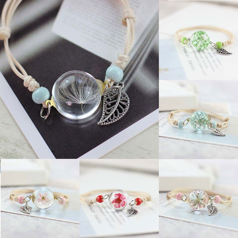 Dandelion Dreams Glass Ball Bracelet