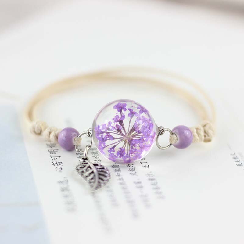 Dandelion Dreams Glass Ball Bracelet