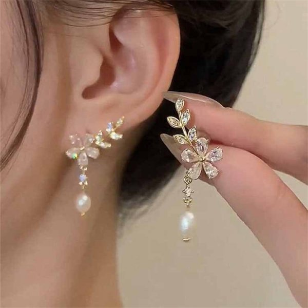 French Vintage Rhinestone Tassel Earrings