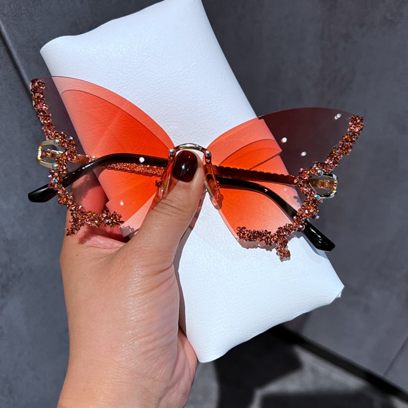 Radiant Wings: Sparkle Like a Diamond Butterfly Sunglasses
