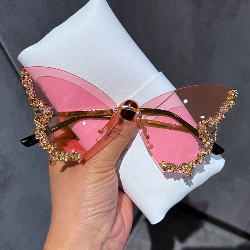 Radiant Wings: Sparkle Like a Diamond Butterfly Sunglasses