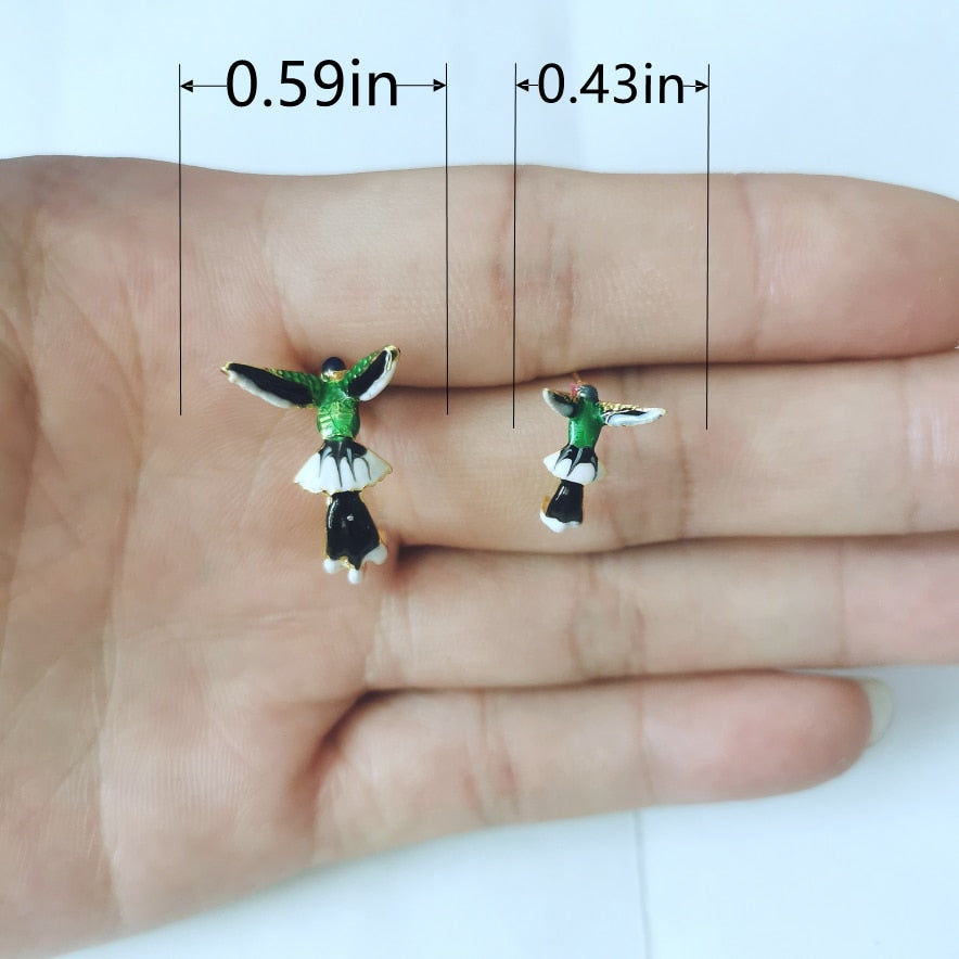 3D Hummingbird Earrings