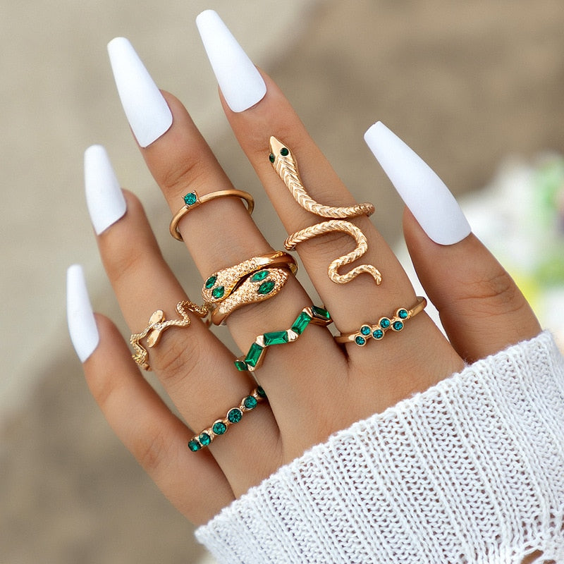 Gothic Snake Ring Set