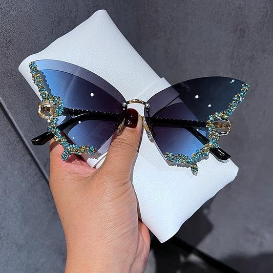 Radiant Wings: Sparkle Like a Diamond Butterfly Sunglasses