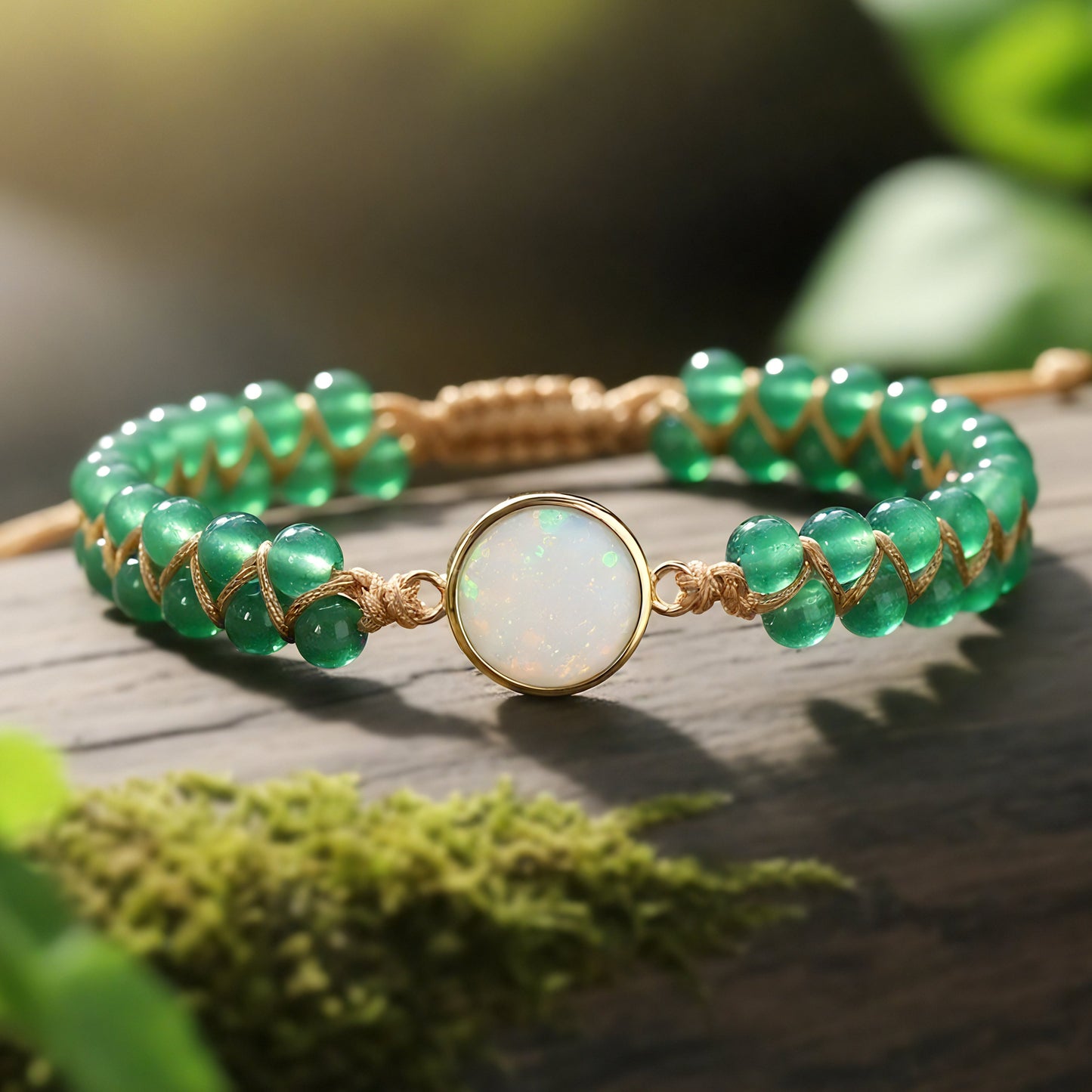 Celestial Harmony Opal Bead Bracelet