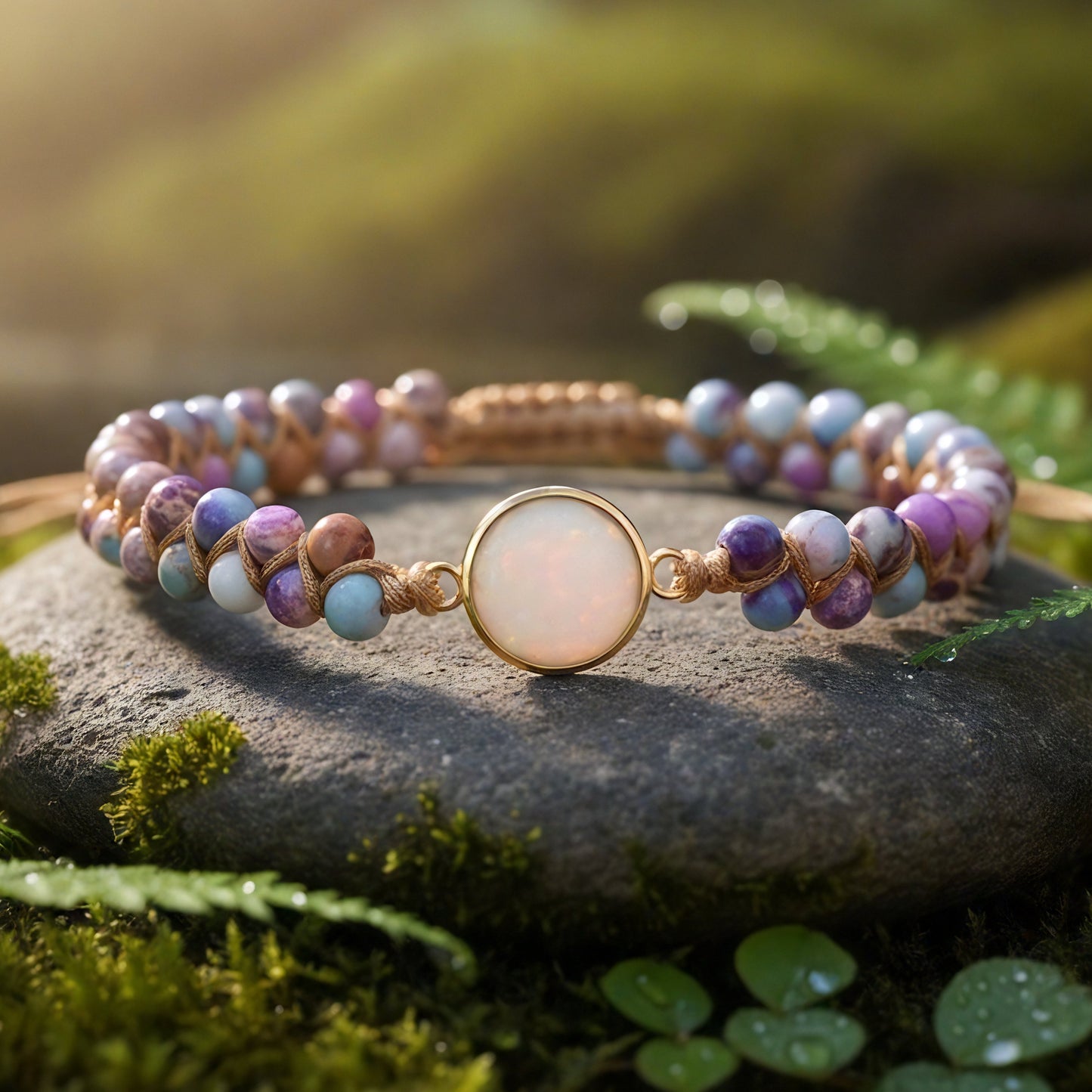 Celestial Harmony Opal Bead Bracelet