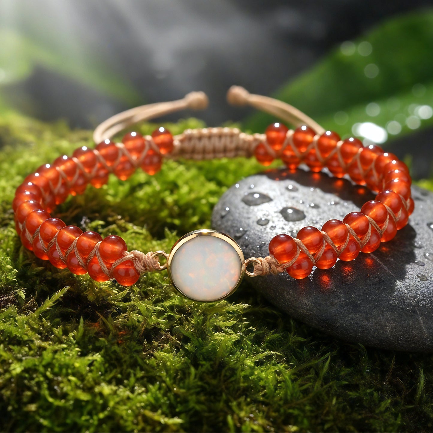 Celestial Harmony Opal Bead Bracelet