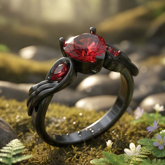 Midnight Ruby Desire Ring