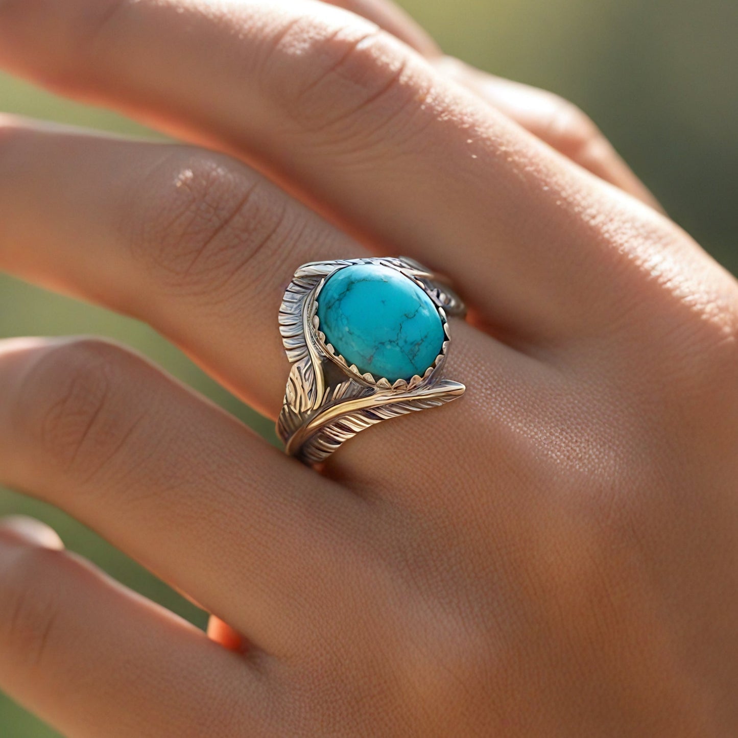 Turquoise Feather Dreams Ring
