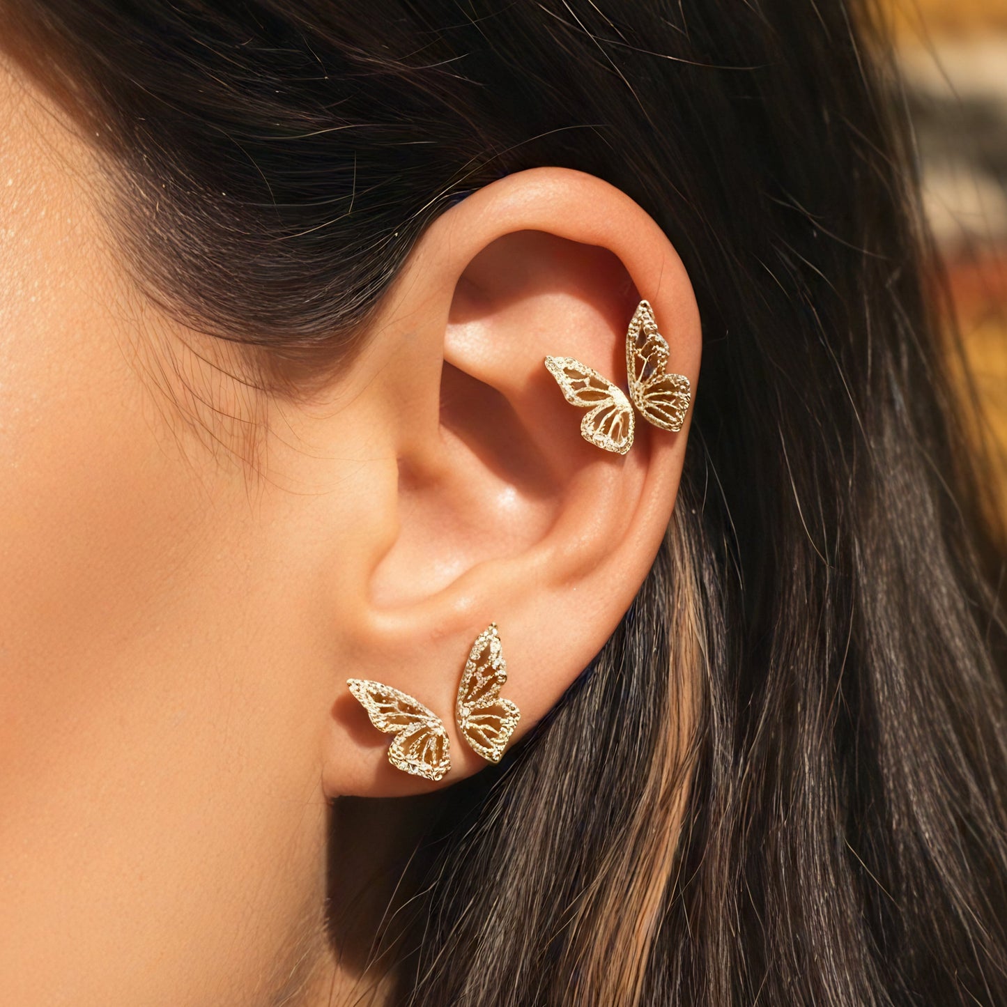 Bohemian Crystal Butterfly Earrings