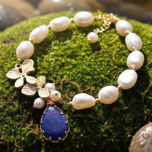 Lapis Lazuli Pearl Harmony Bracelet